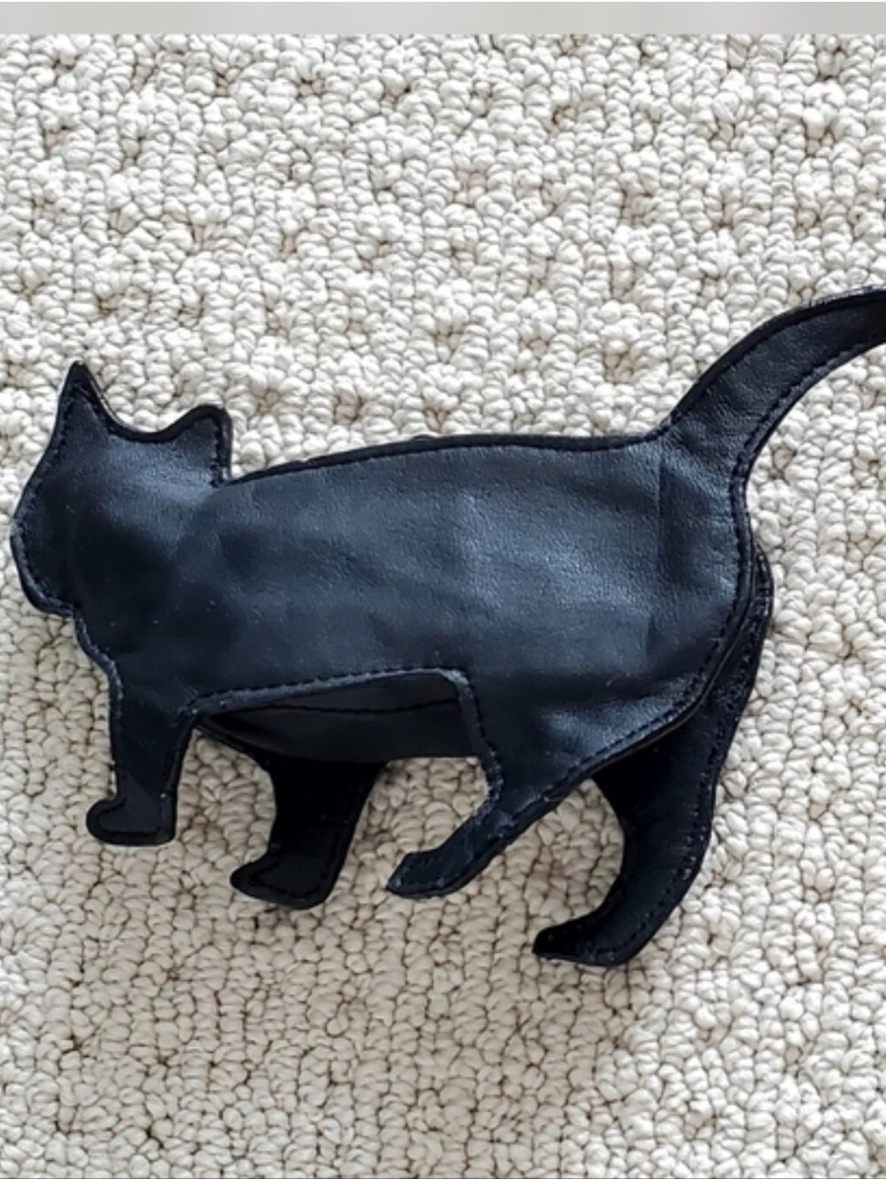 Wilson's Leather Black Leather Cat Figural Shaped Zip Pouch, 8.5", EUC - Picture 15 of 15